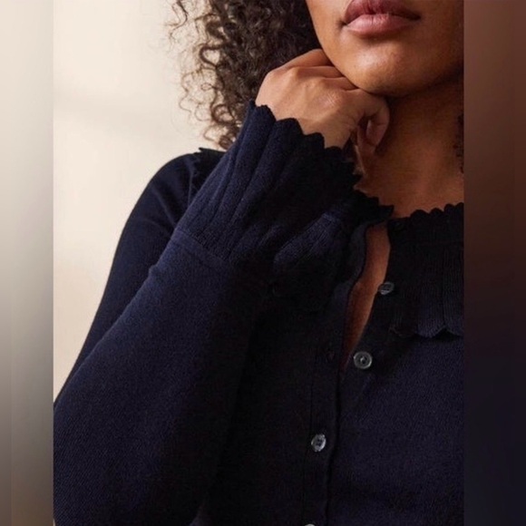 Boden of London Navy Abercorn Knit Dress Size 8P Cottagecore Old Money Timeless - Picture 3 of 13